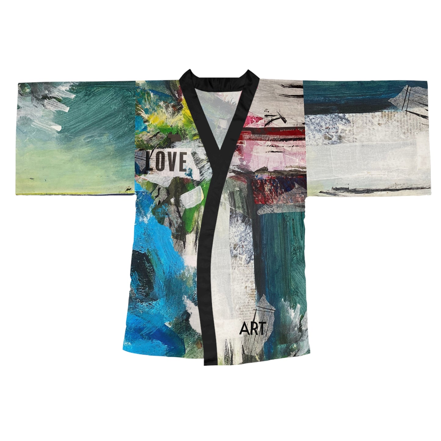 I Love Art Long Sleeve Japanese Style Kimono Robe