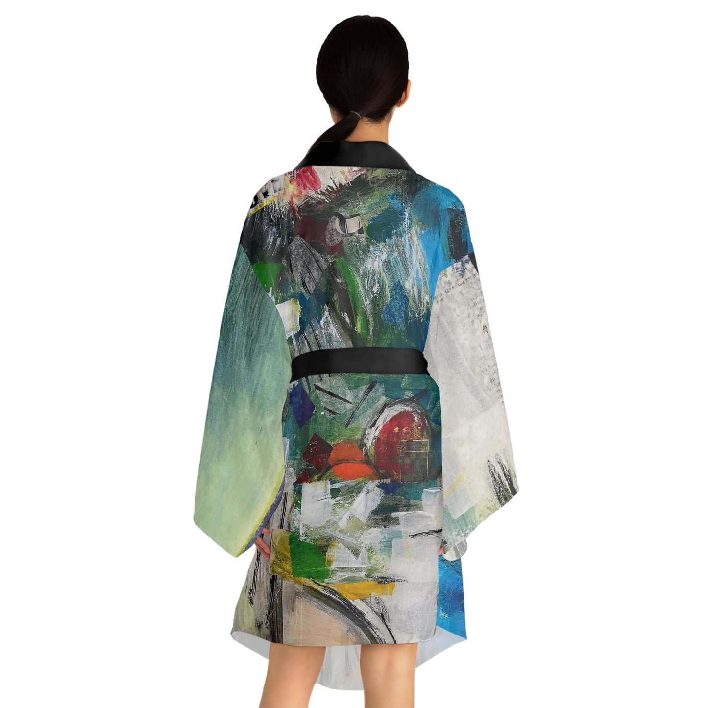 I Love Art Long Sleeve Japanese Style Kimono Robe