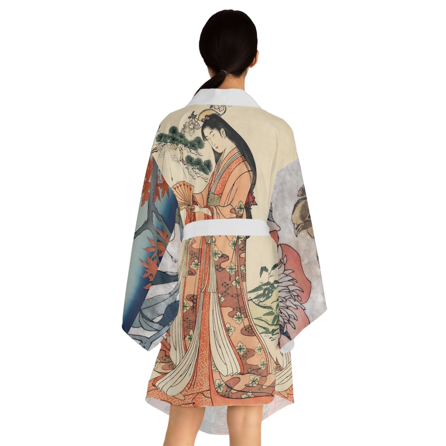 Long Sleeve Kimono Robe Geisha Art Japan