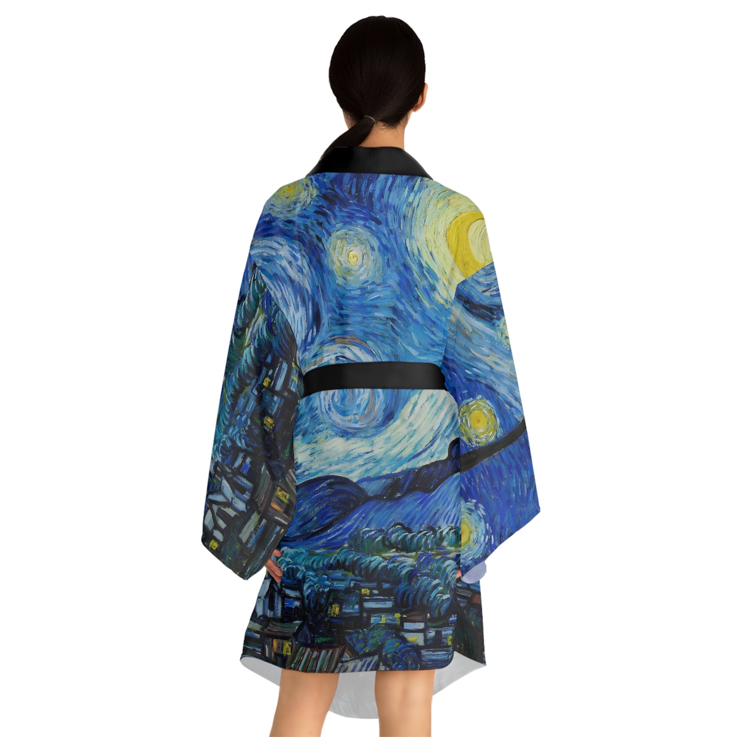 Starry Night by Vincent Van Gogh Long Sleeve Kimono Robe