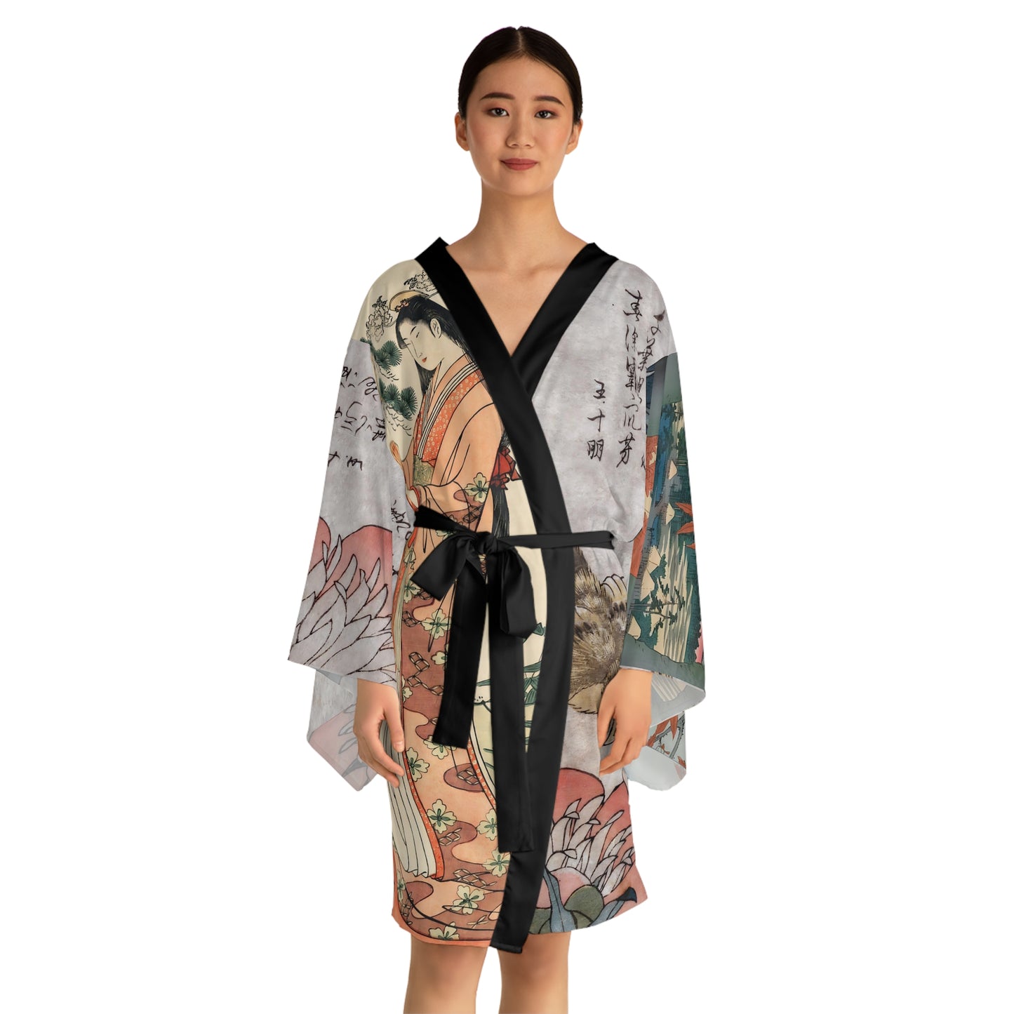 Long Sleeve Kimono Robe Geisha Art Japan