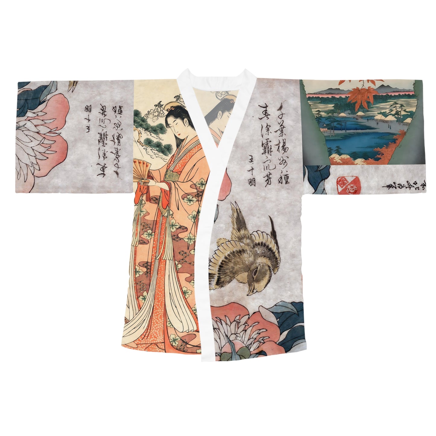 Long Sleeve Kimono Robe Geisha Art Japan