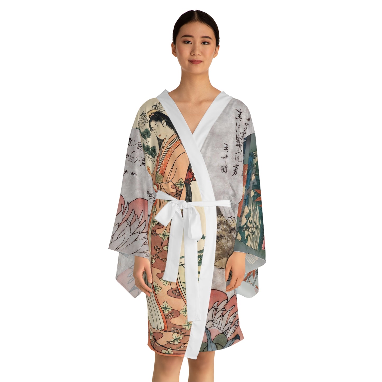 Long Sleeve Kimono Robe Geisha Art Japan