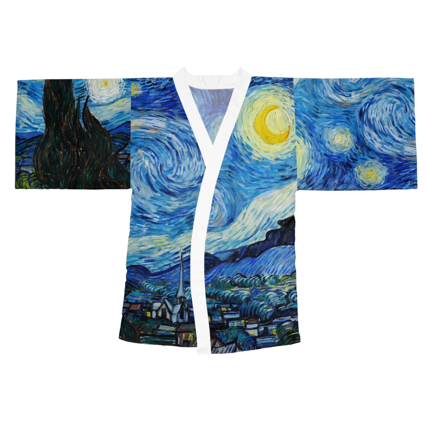 Starry Night by Vincent Van Gogh Long Sleeve Kimono Robe