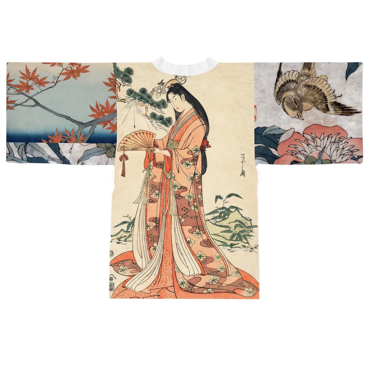 Long Sleeve Kimono Robe Geisha Art Japan
