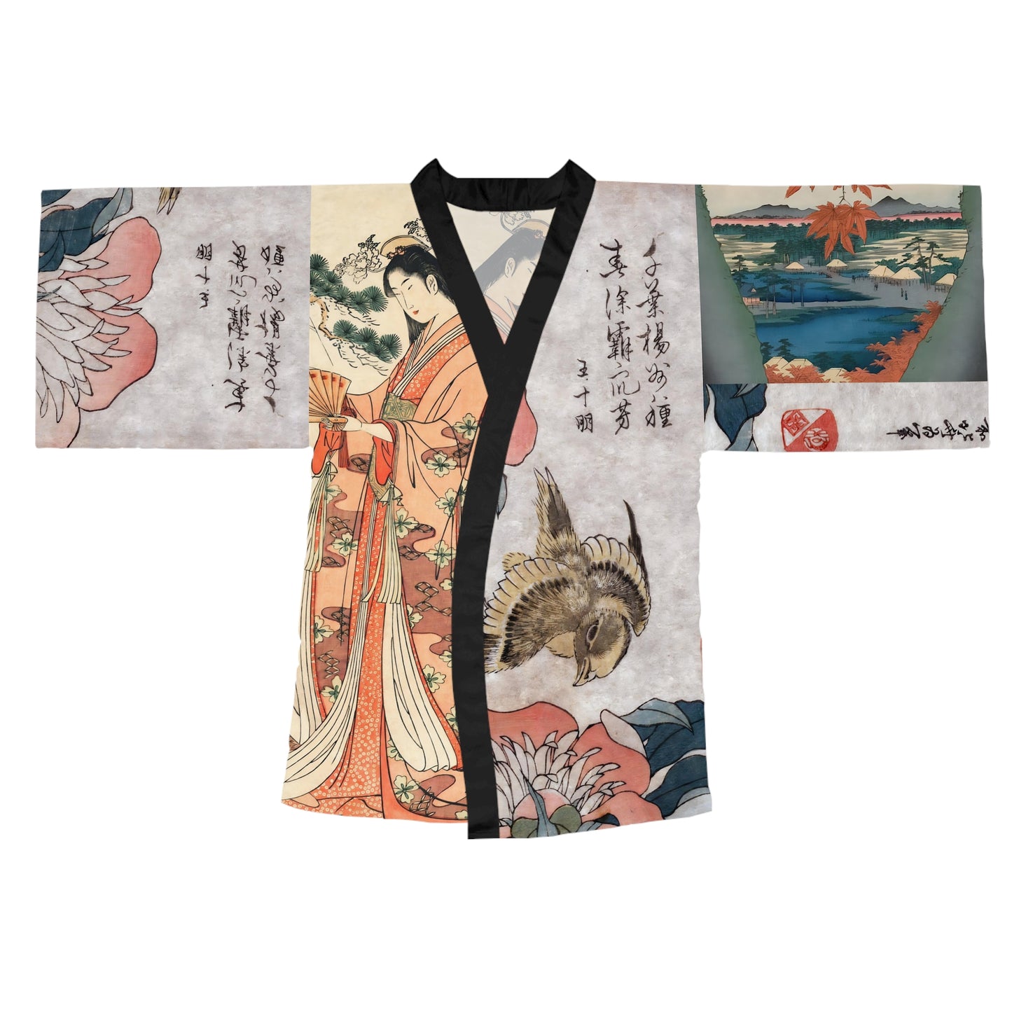 Long Sleeve Kimono Robe Geisha Art Japan