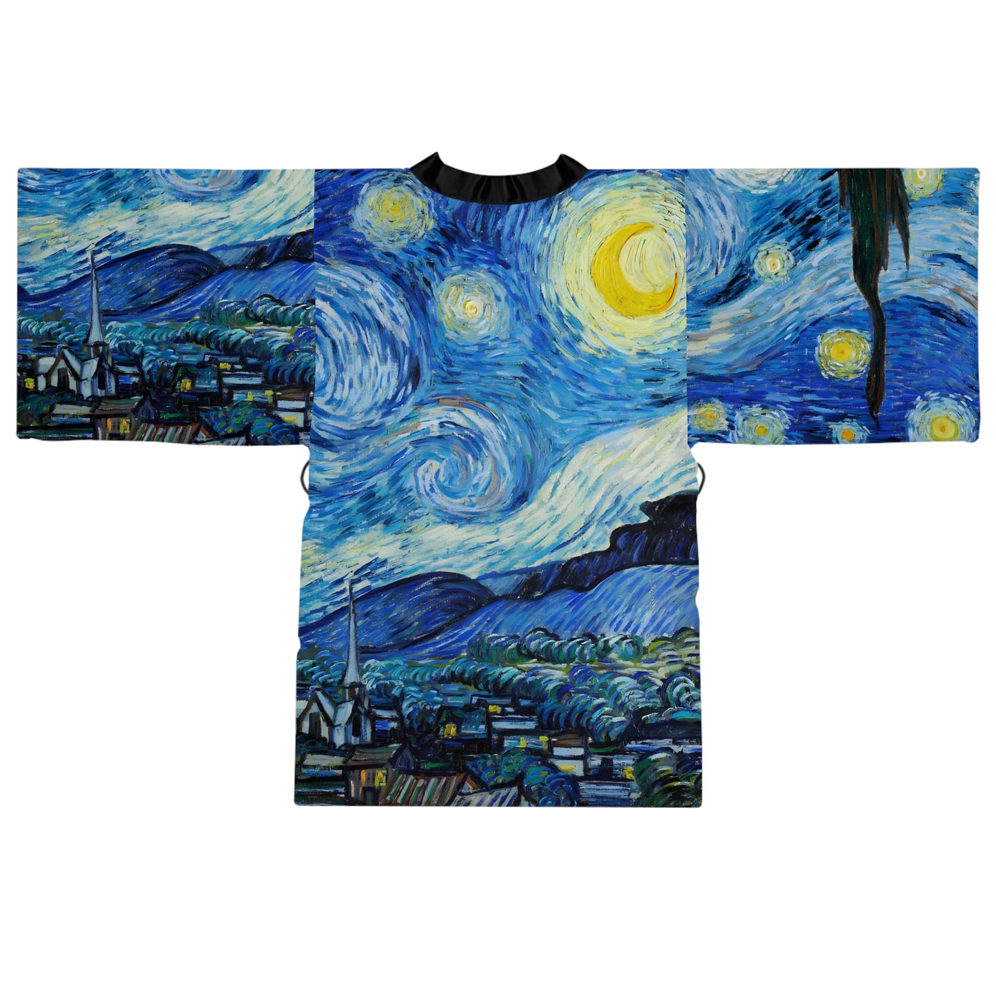 Starry Night by Vincent Van Gogh Long Sleeve Kimono Robe