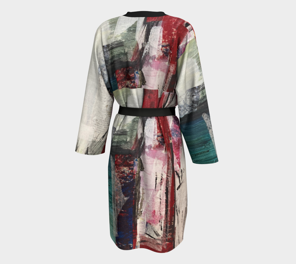 Silk Robe Peignoir with Long Sleeves Colored Gesture