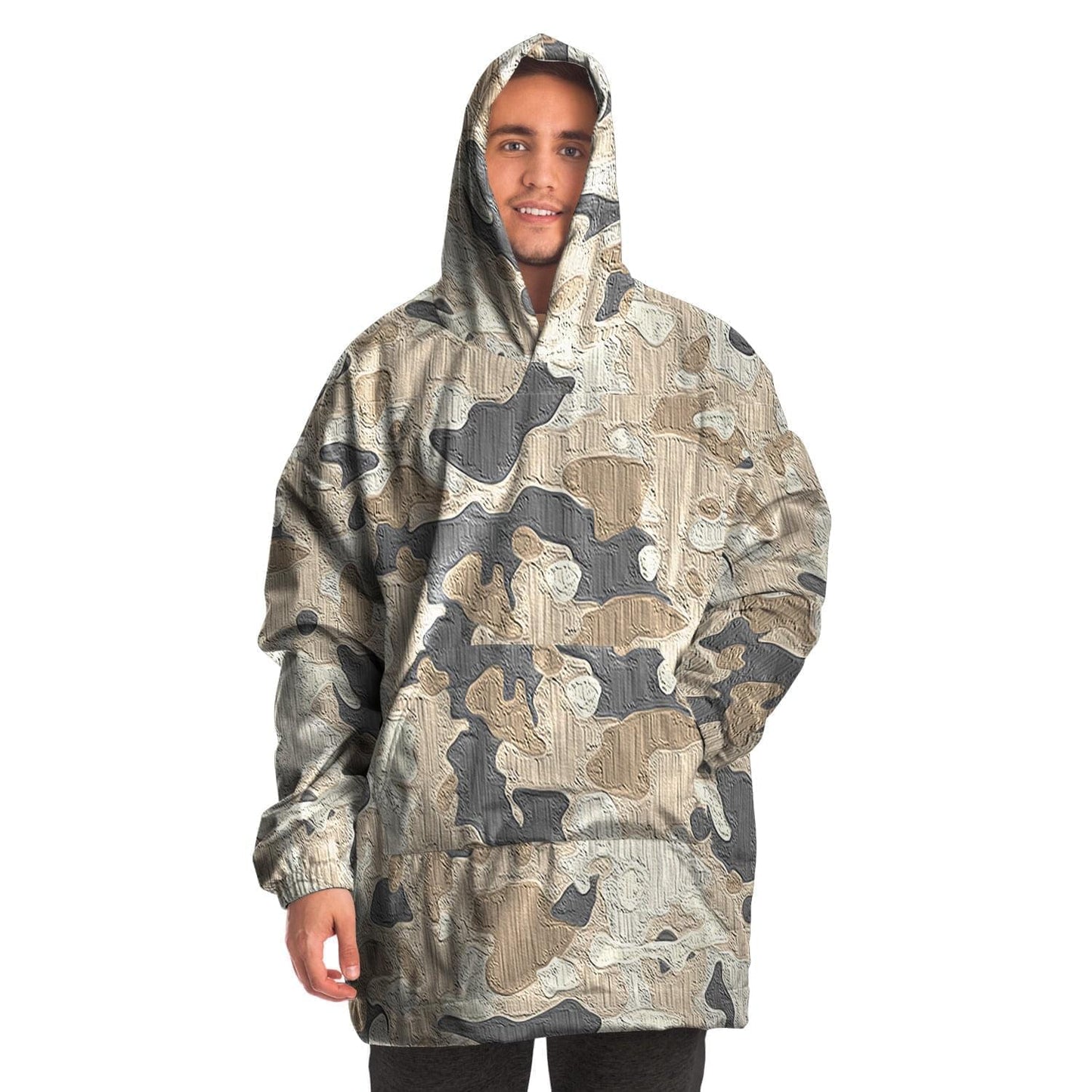 Beige Camo Wearable Snug Hoodie HOO-DESIGN.SHOP
