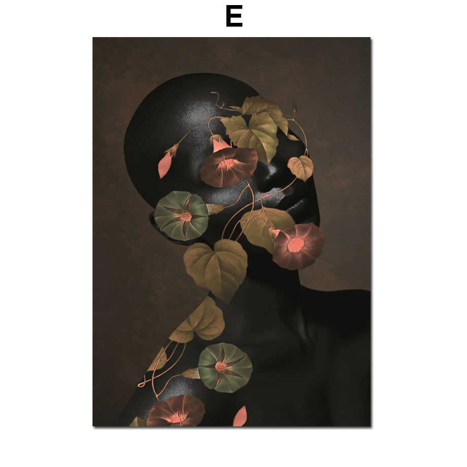 Bird Flower Girl Abstract Illustration Wall Art Canvas Painting Nordic Poster HOO-DESIGN.SHOP