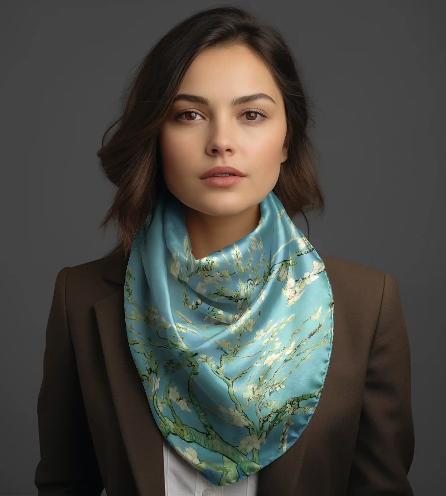 Almond Blossom Van Gogh Square Chiffon Scarf