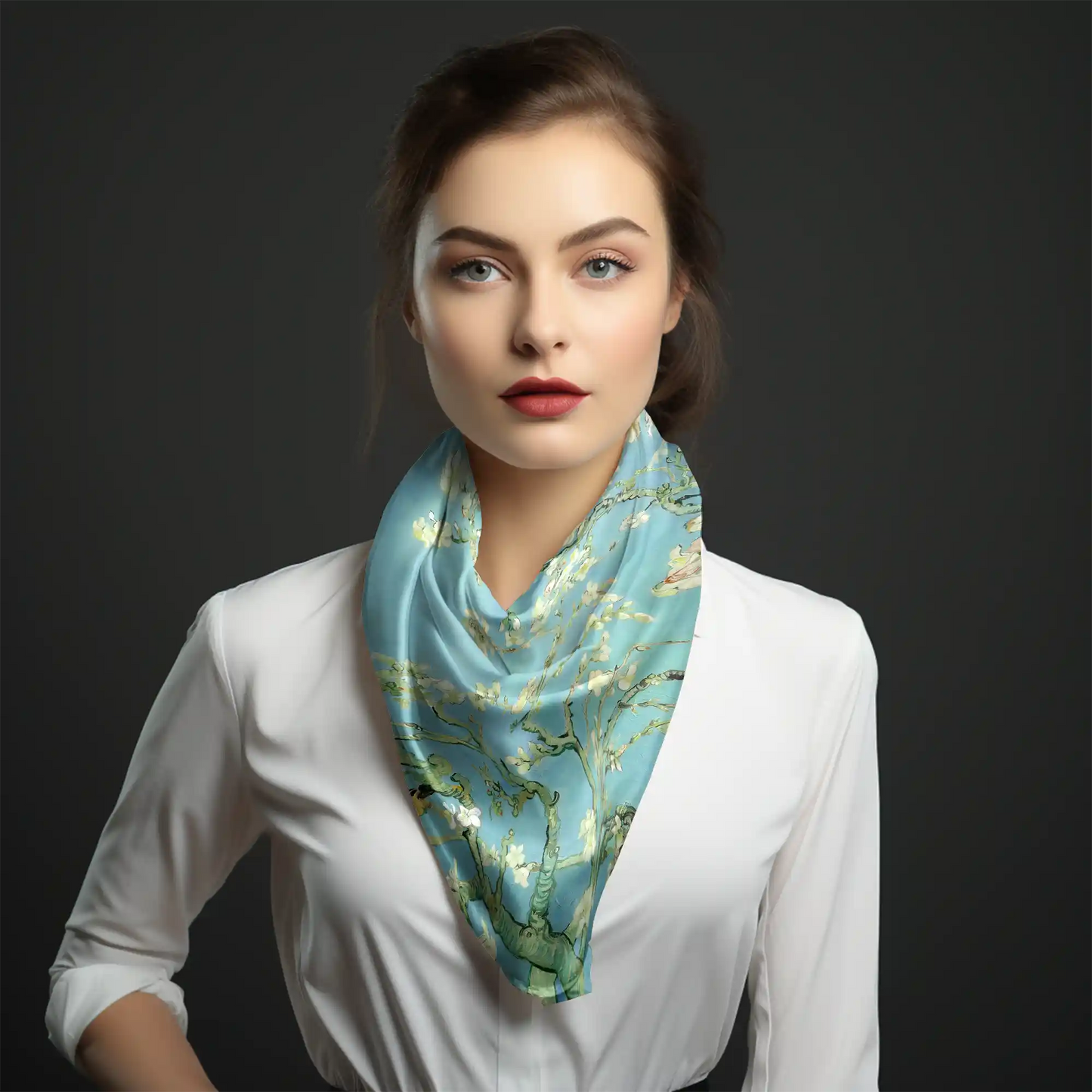 Almond Blossom Van Gogh Square Chiffon Scarf