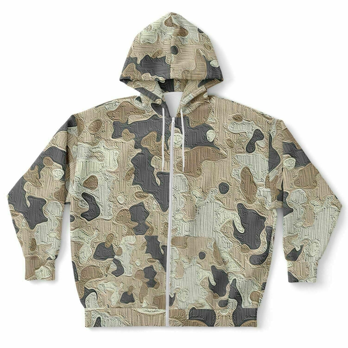 Camo Beige Merchandise Plus-Size Zip Up Hoodie HOO-DESIGN.SHOP
