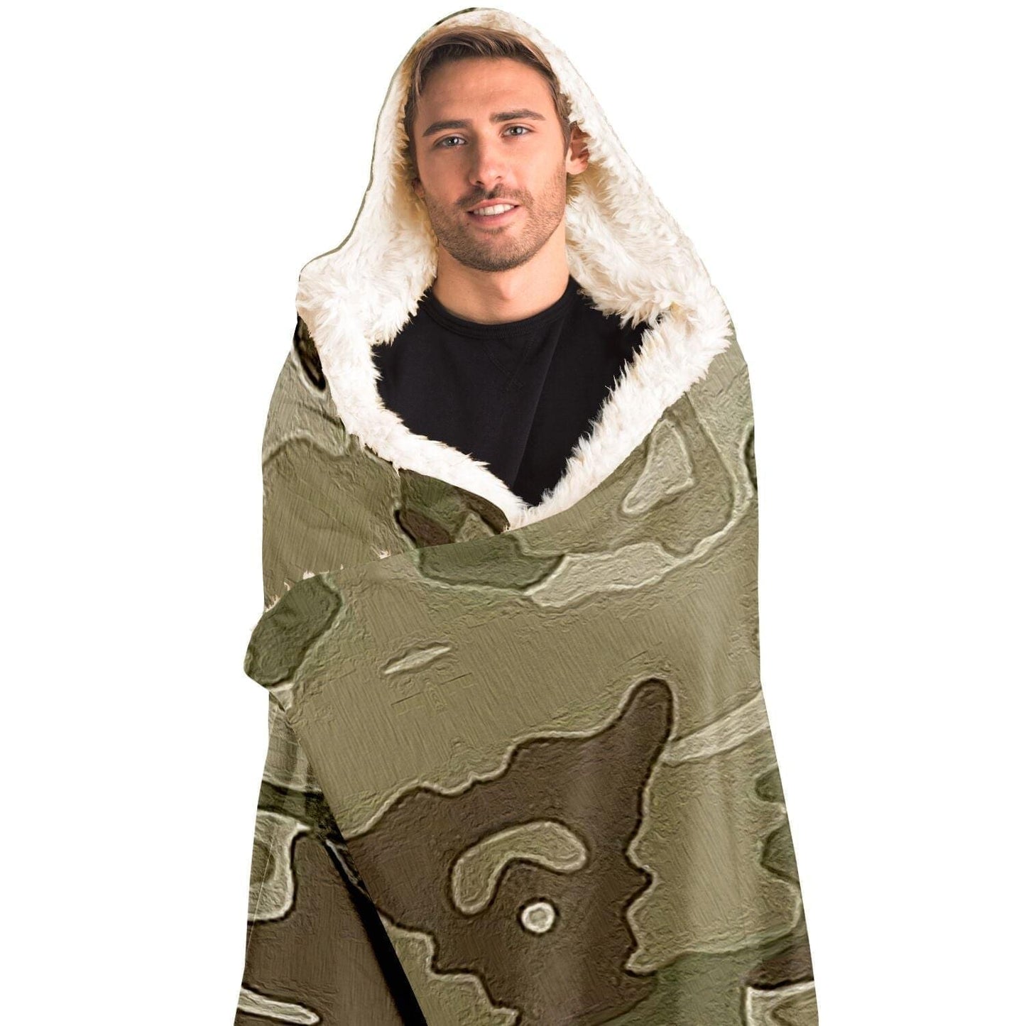 Camouflage for camping Hooded Blanket HOO-DESIGN.SHOP