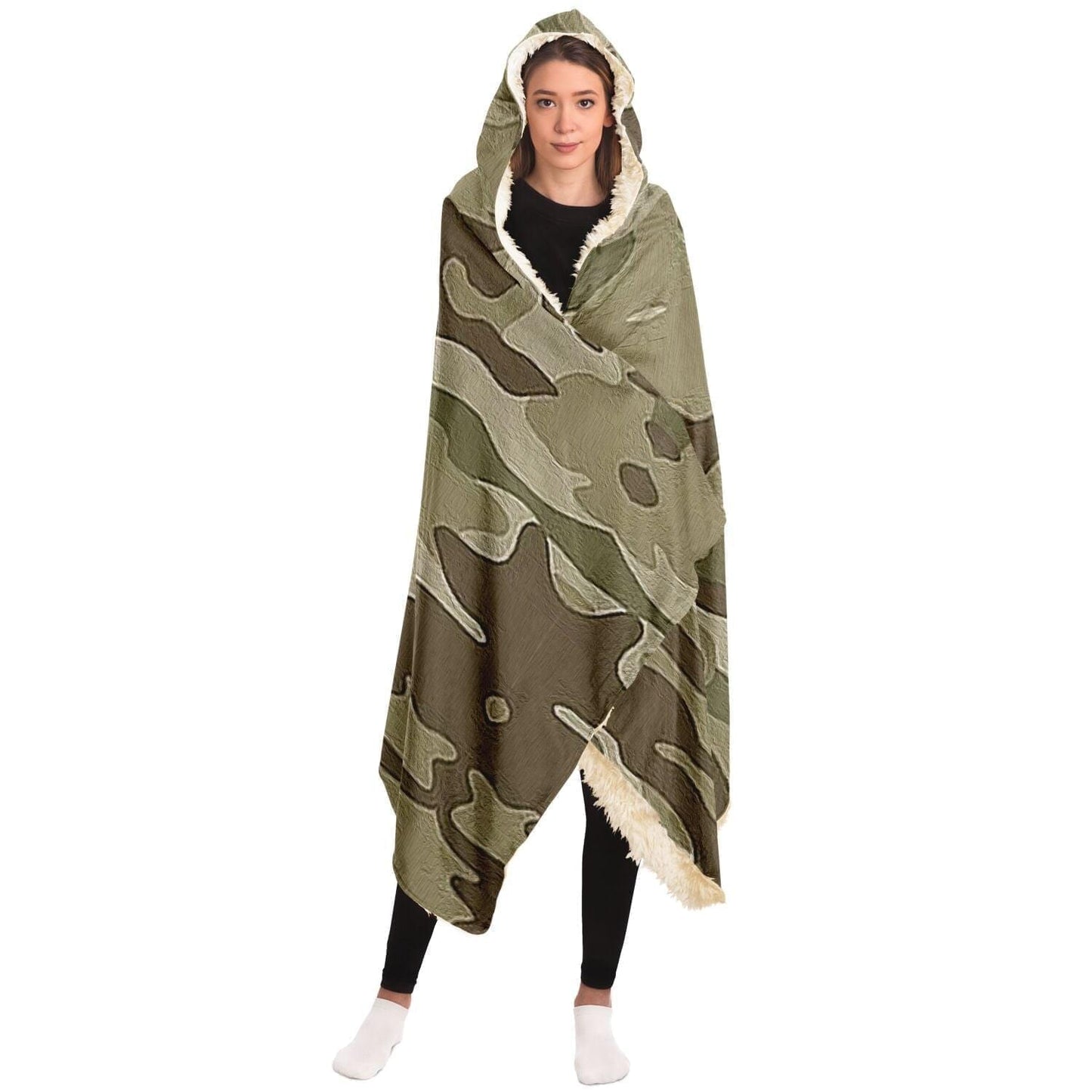 Camouflage for camping Hooded Blanket HOO-DESIGN.SHOP