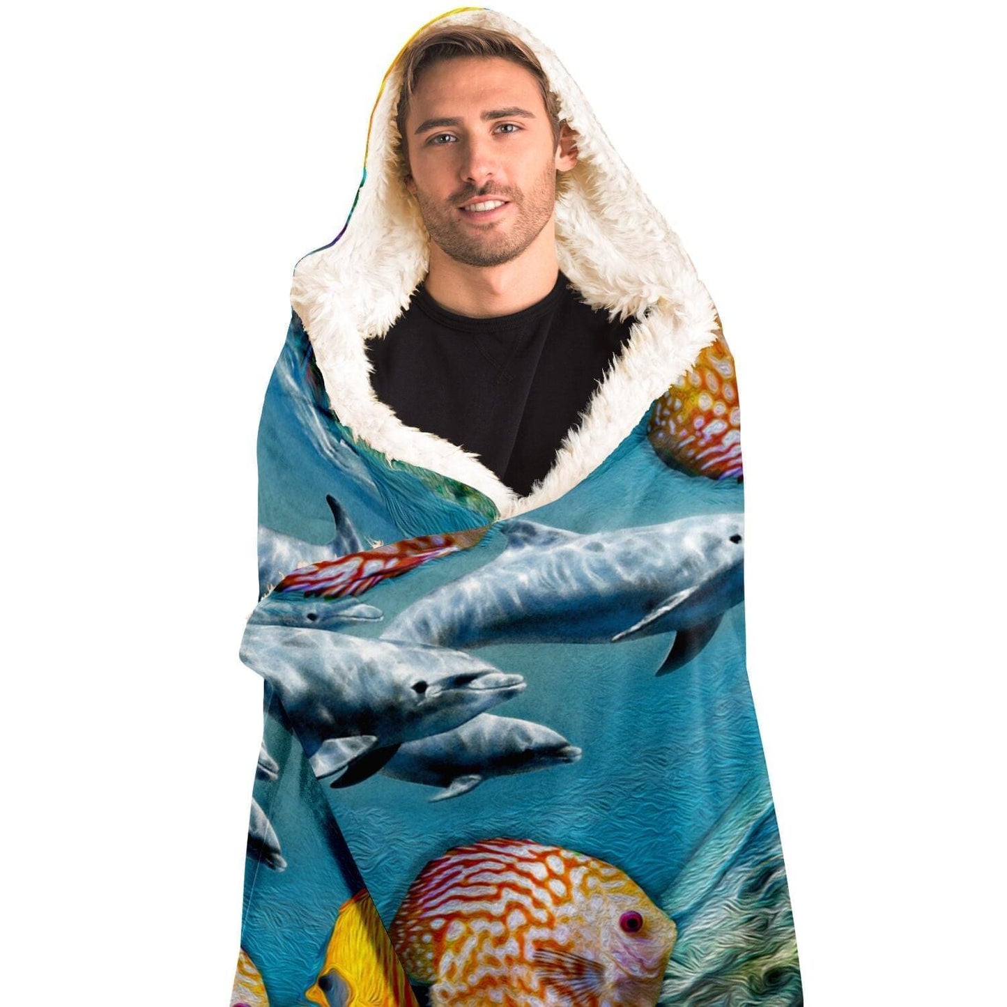 Dolphins Apparel Hooded Blanket Gift Idea HOO-DESIGN.SHOP