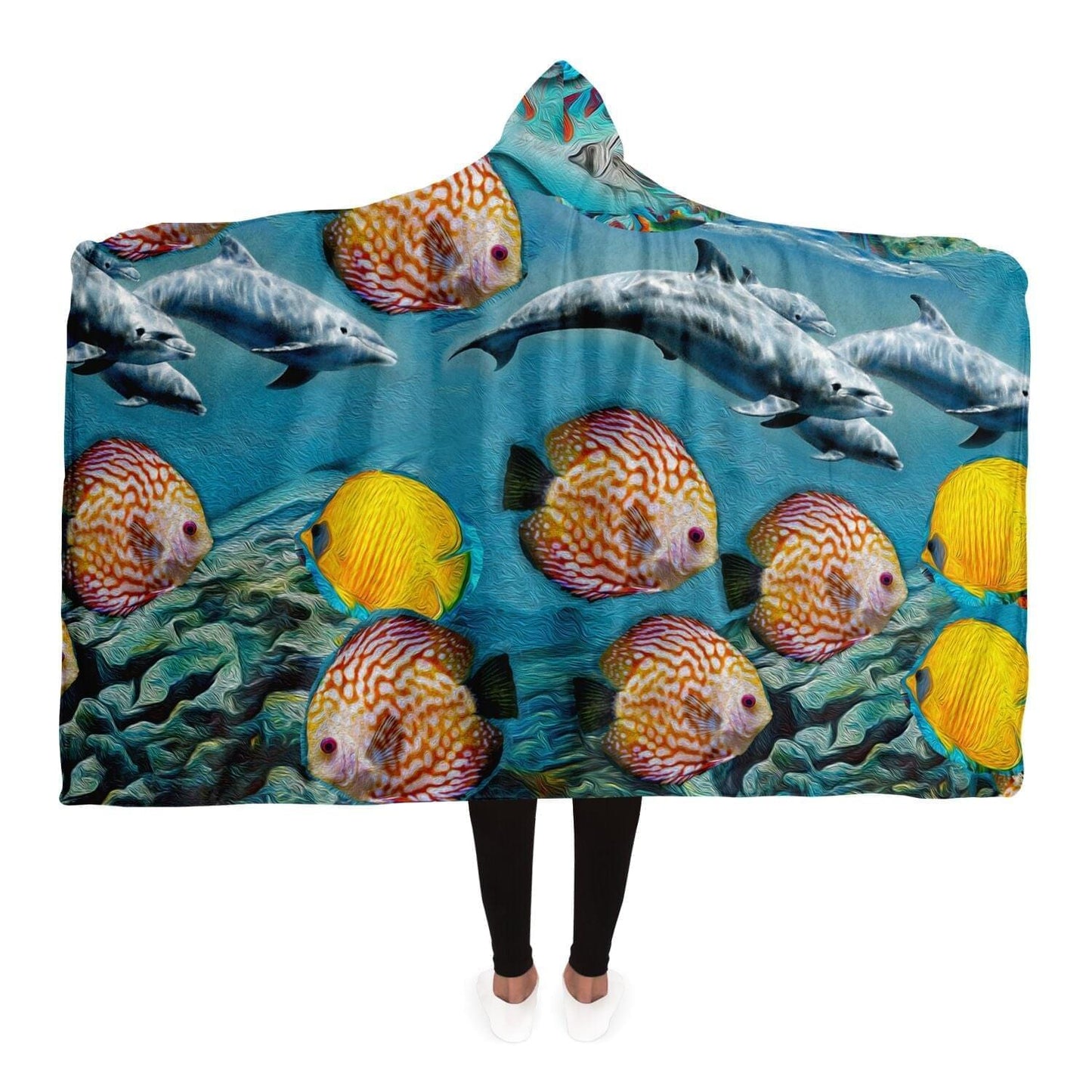 Dolphins Apparel Hooded Blanket Gift Idea HOO-DESIGN.SHOP