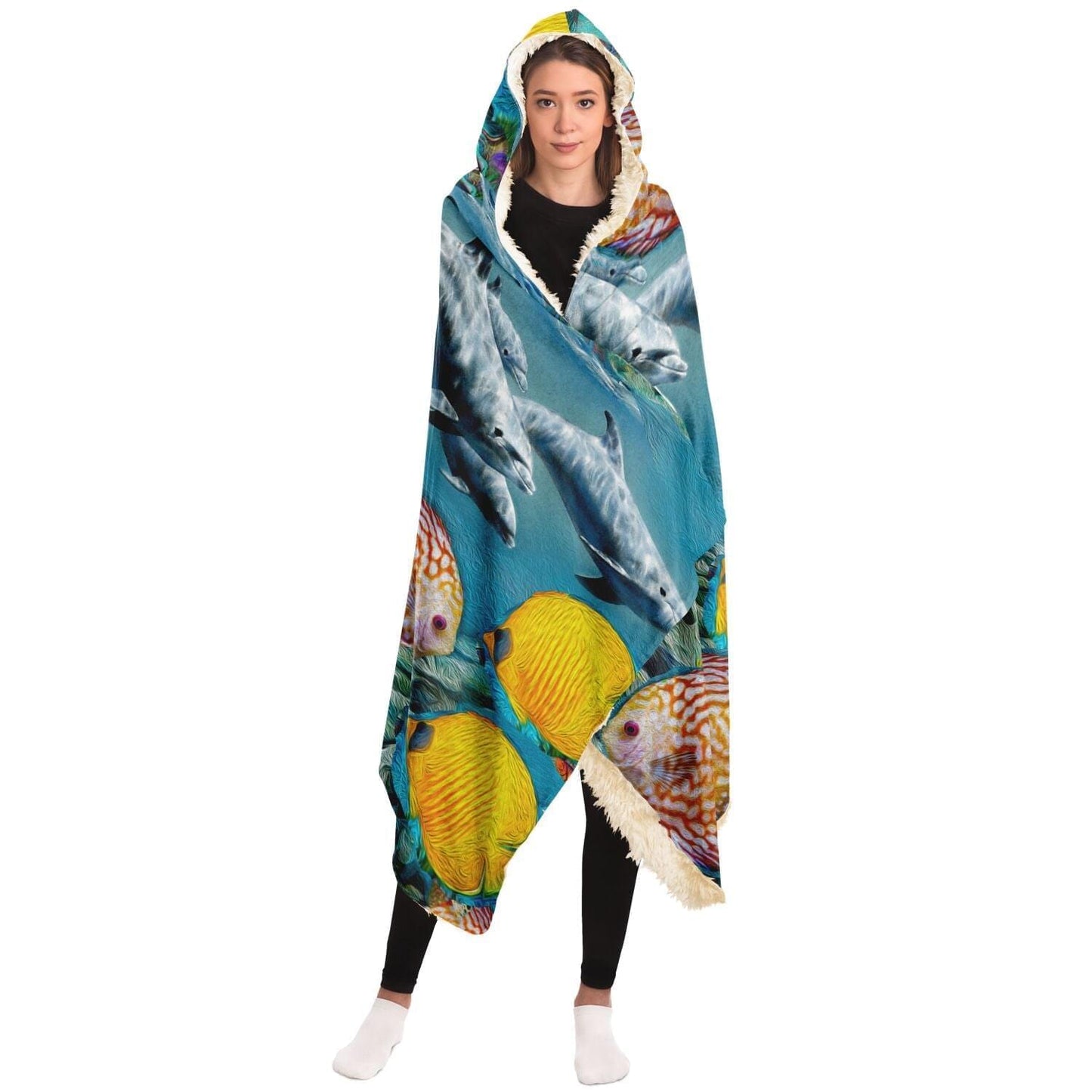 Dolphins Apparel Hooded Blanket Gift Idea HOO-DESIGN.SHOP