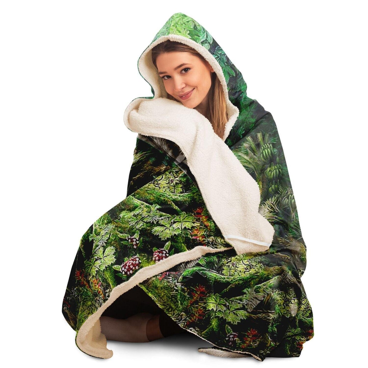 Elephants Drawing Art Hooded Blanket HOO-DESIGN.SHOP