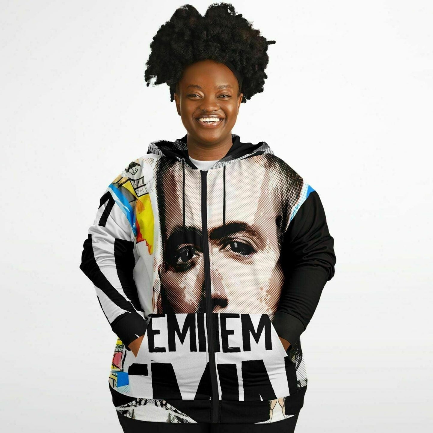 Eminem Drawing Plus-Size Zip Up Hoodie HOO-DESIGN.SHOP