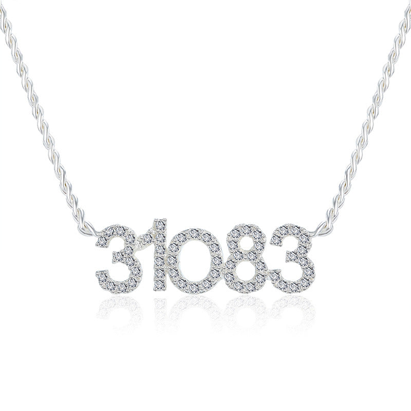 Full Diamond Name Letter Necklace LUZGRAPHICJEWELRY