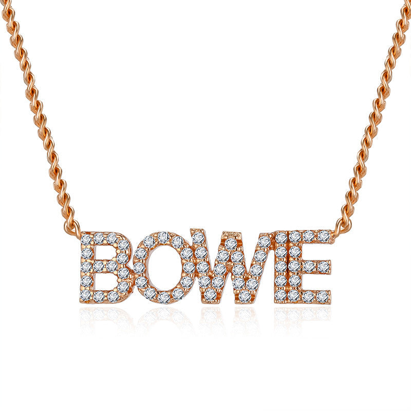 Full Diamond Name Letter Necklace LUZGRAPHICJEWELRY