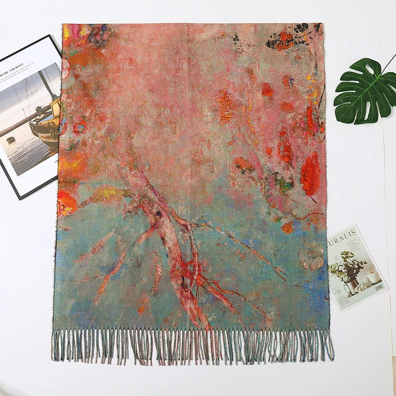 Scarf Shawl Van Gogh Monet Artwork Gift for Women Mom Girlfriend Grandma
