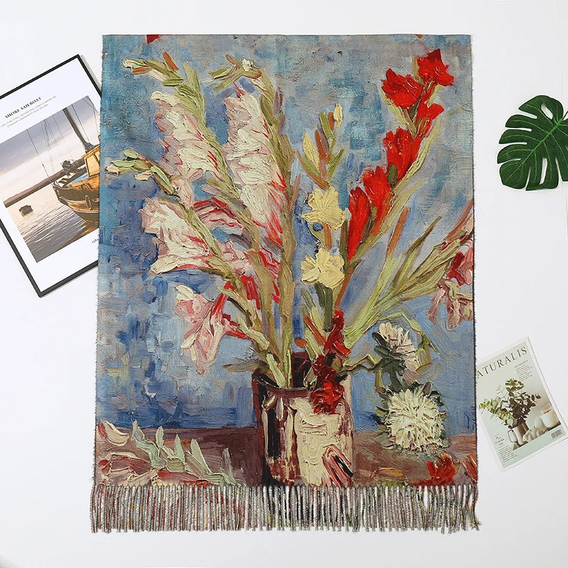 Scarf Shawl Van Gogh Monet Artwork Gift for Women Mom Girlfriend Grandma
