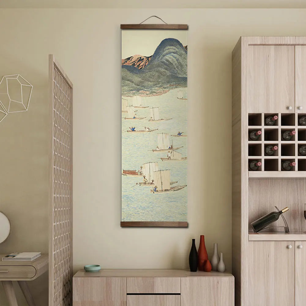Japanese Style Ink Landscape Alpine Canvas Wall Art