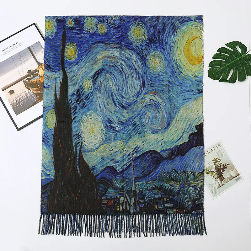 Scarf Shawl Van Gogh Monet Artwork Gift for Women Mom Girlfriend Grandma