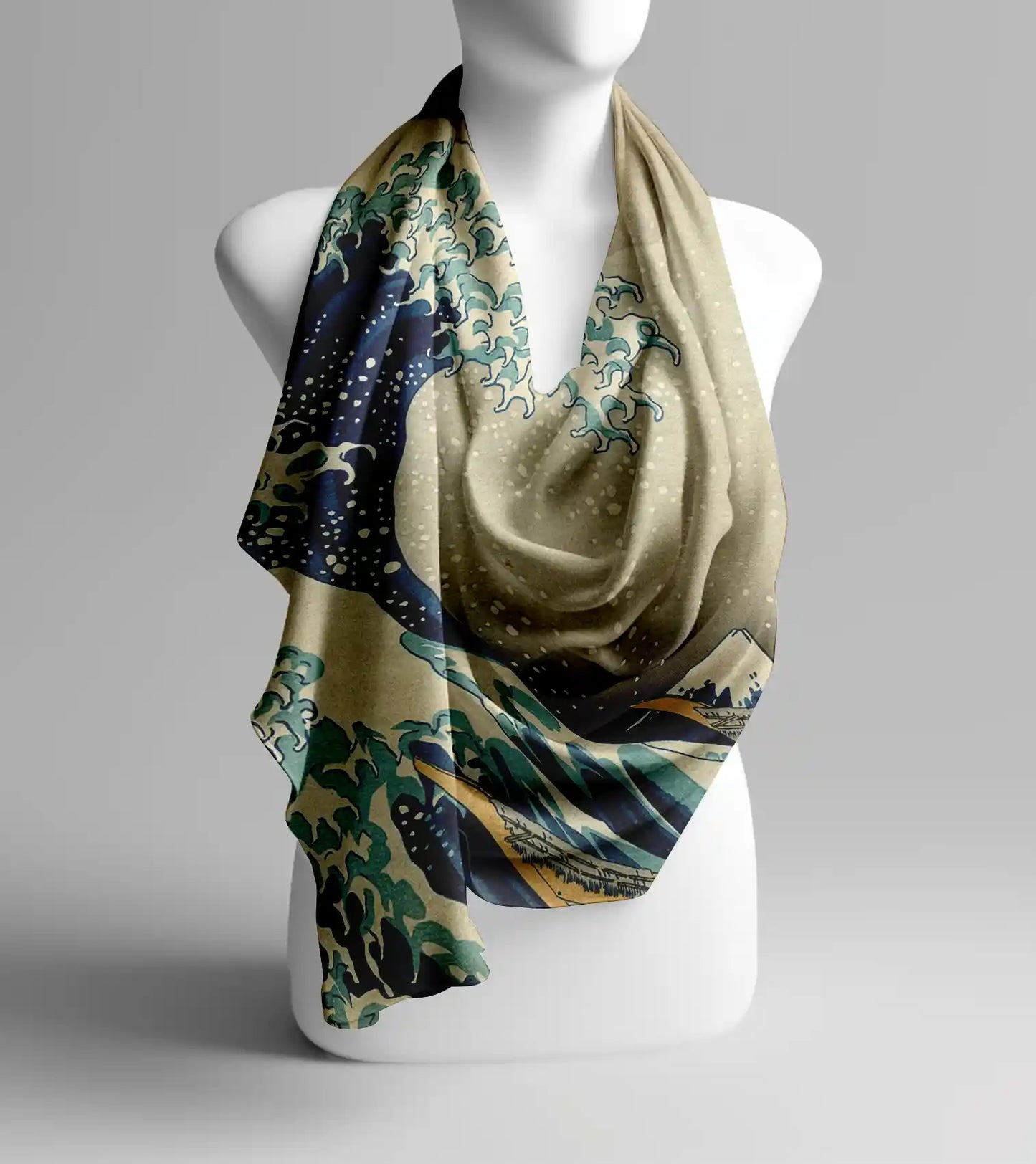 Katsushika Hokusai The Great Wave Square Chiffon Scarf