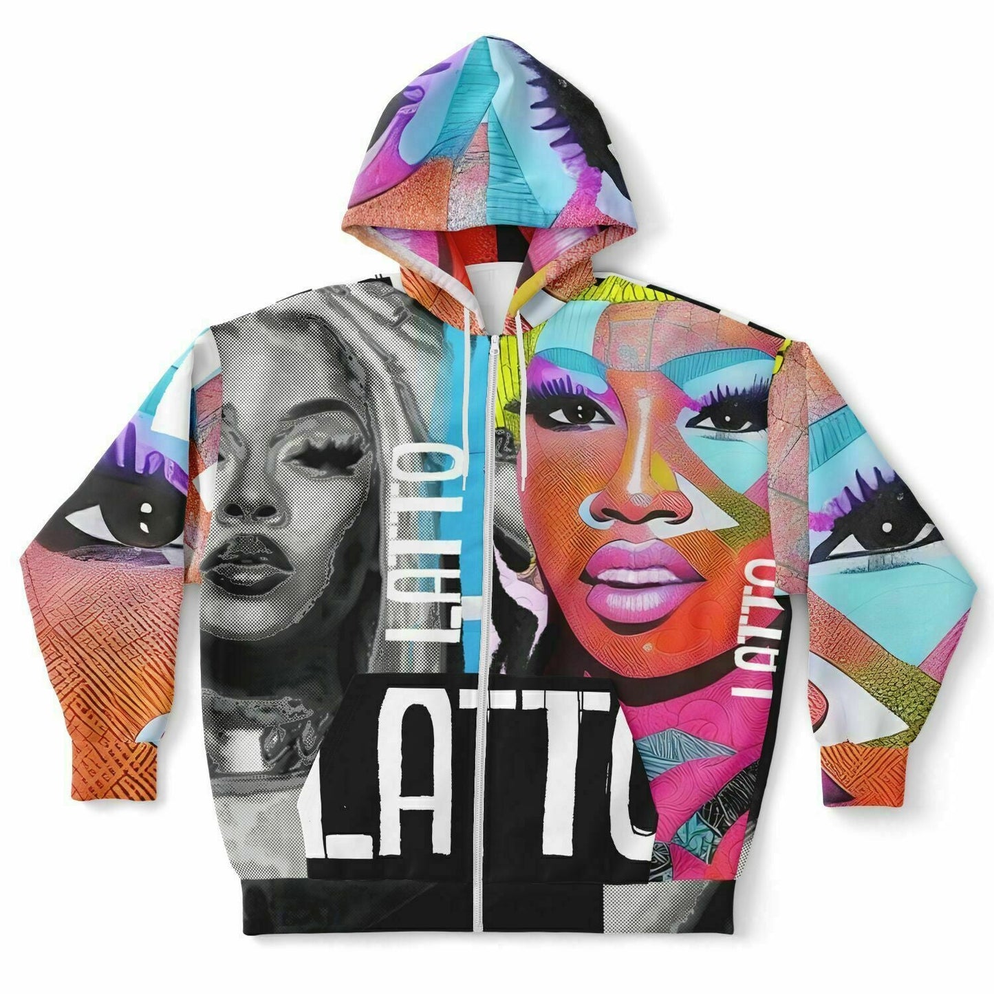 Latto Rapper Style Plus-size Ziphoodie for Latto fanbase HOO-DESIGN.SHOP