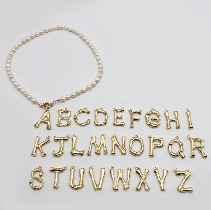 Letter Choker Beaded Pearls Alphabet Necklace Personalised Women's Gift LUZGRAPHICJEWELRY