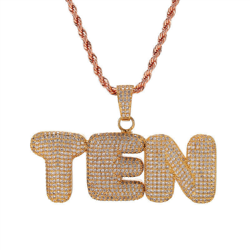 Letter Pendant Necklace Bubble Letter Birthday Personalized Gift LUZGRAPHICJEWELRY