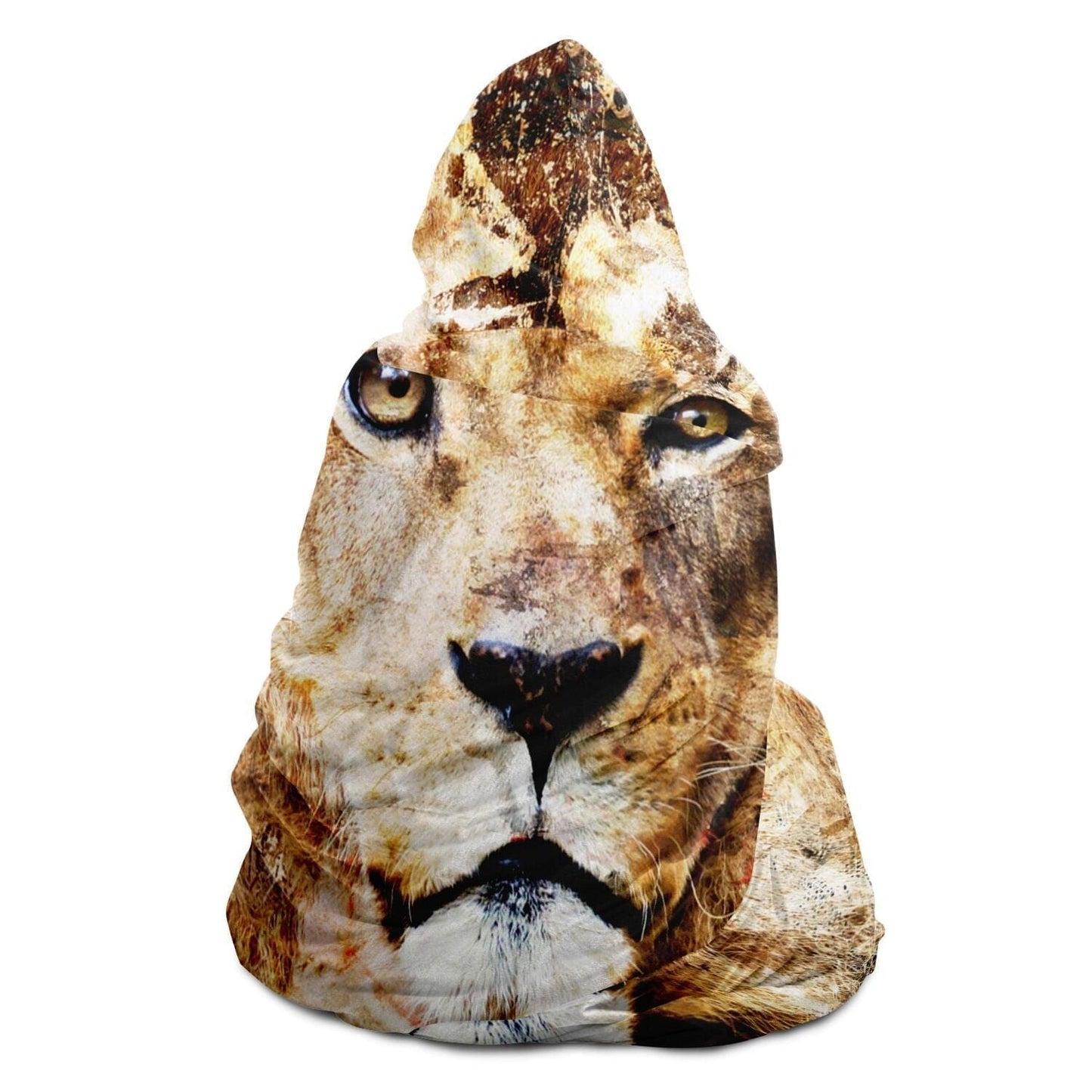 Lion Print Art Hooded Blanket Gift Idea HOO-DESIGN.SHOP
