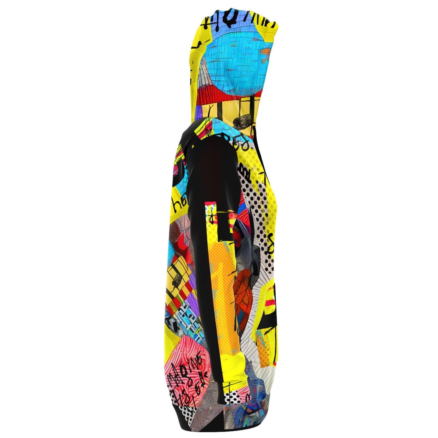 Longline Dress Hoodie African Crafts and Basquiat Themed Drawing HOO-DESIGN.SHOP