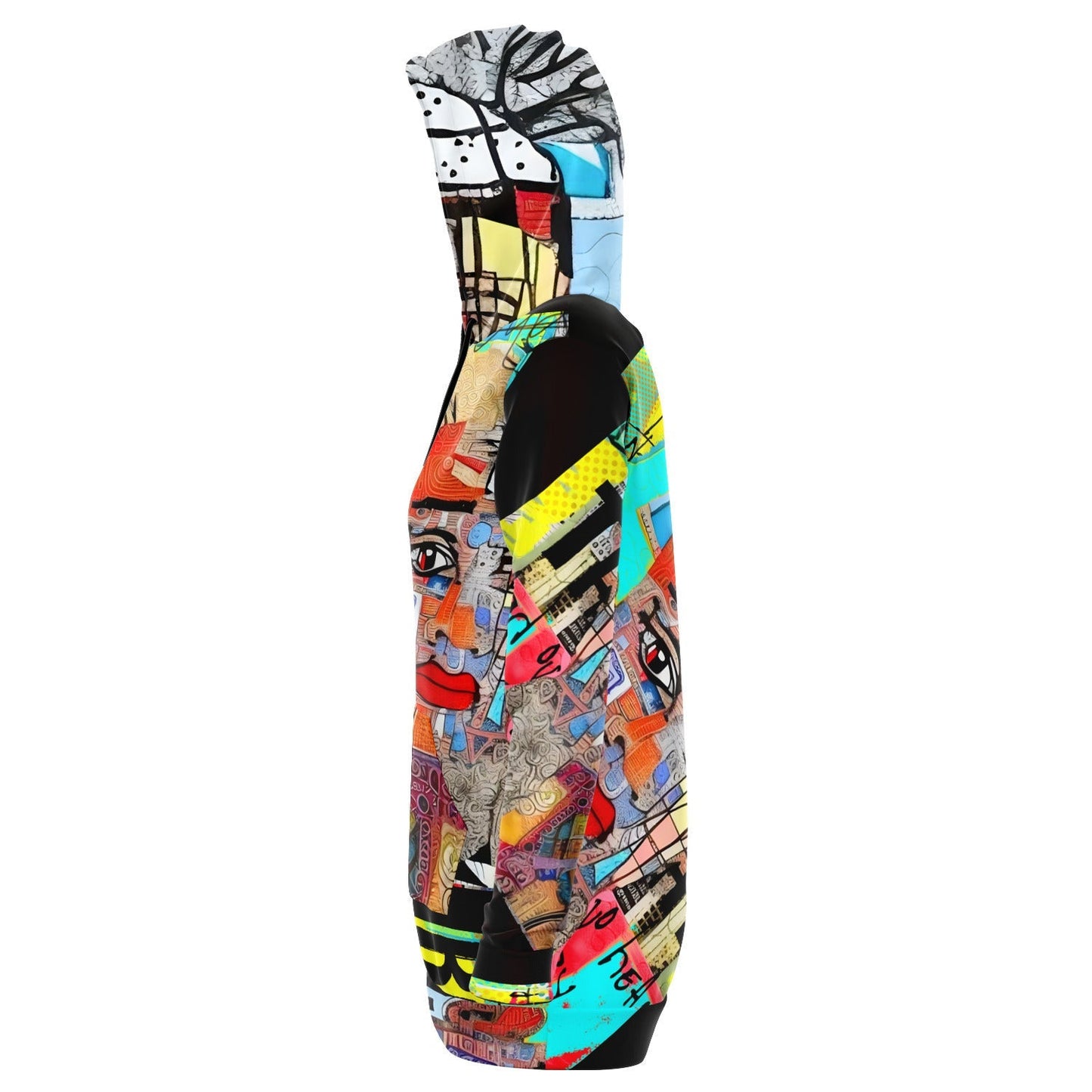Longline Dress Hoodie African Tapestry and Jean-Michel Basquiat Themed Drawing HOO-DESIGN.SHOP