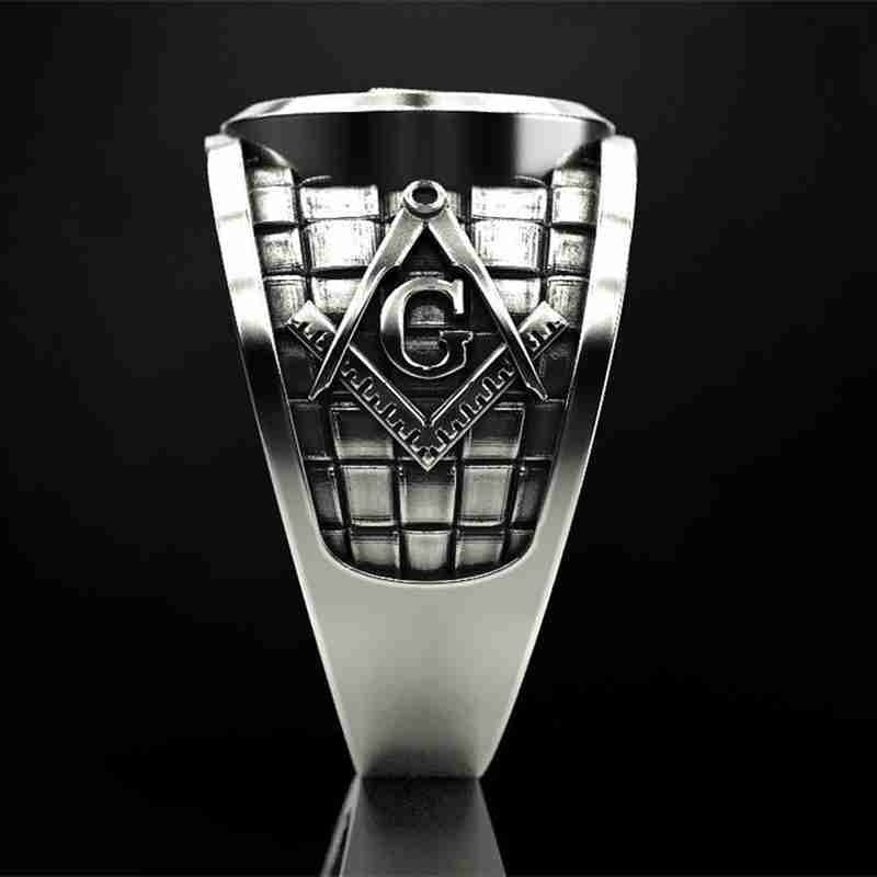 Men's Punk Mason Masonic Ring LUZGRAPHICJEWELRY