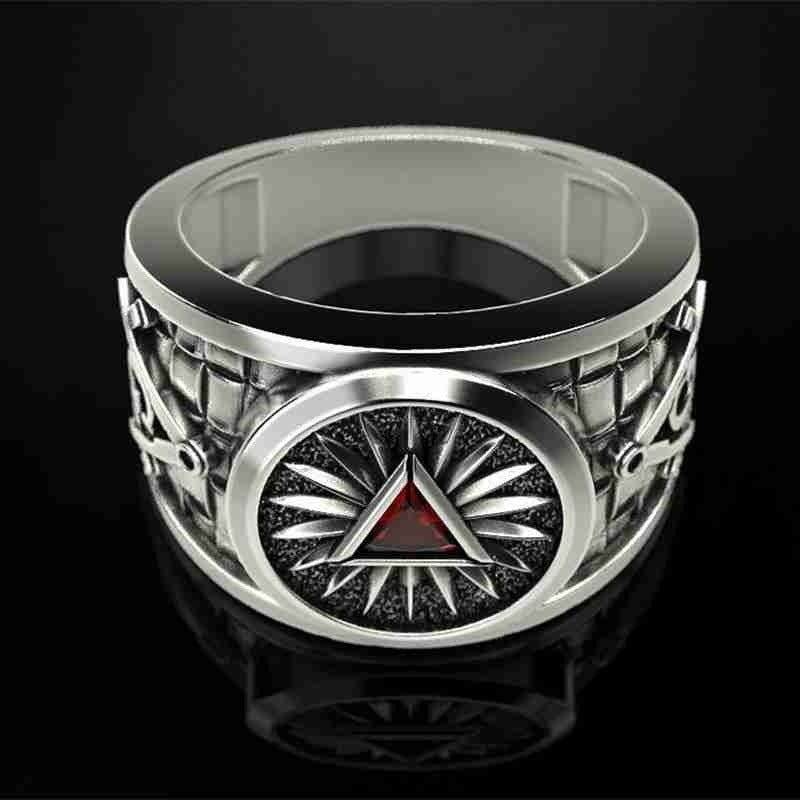 Men's Punk Mason Masonic Ring LUZGRAPHICJEWELRY