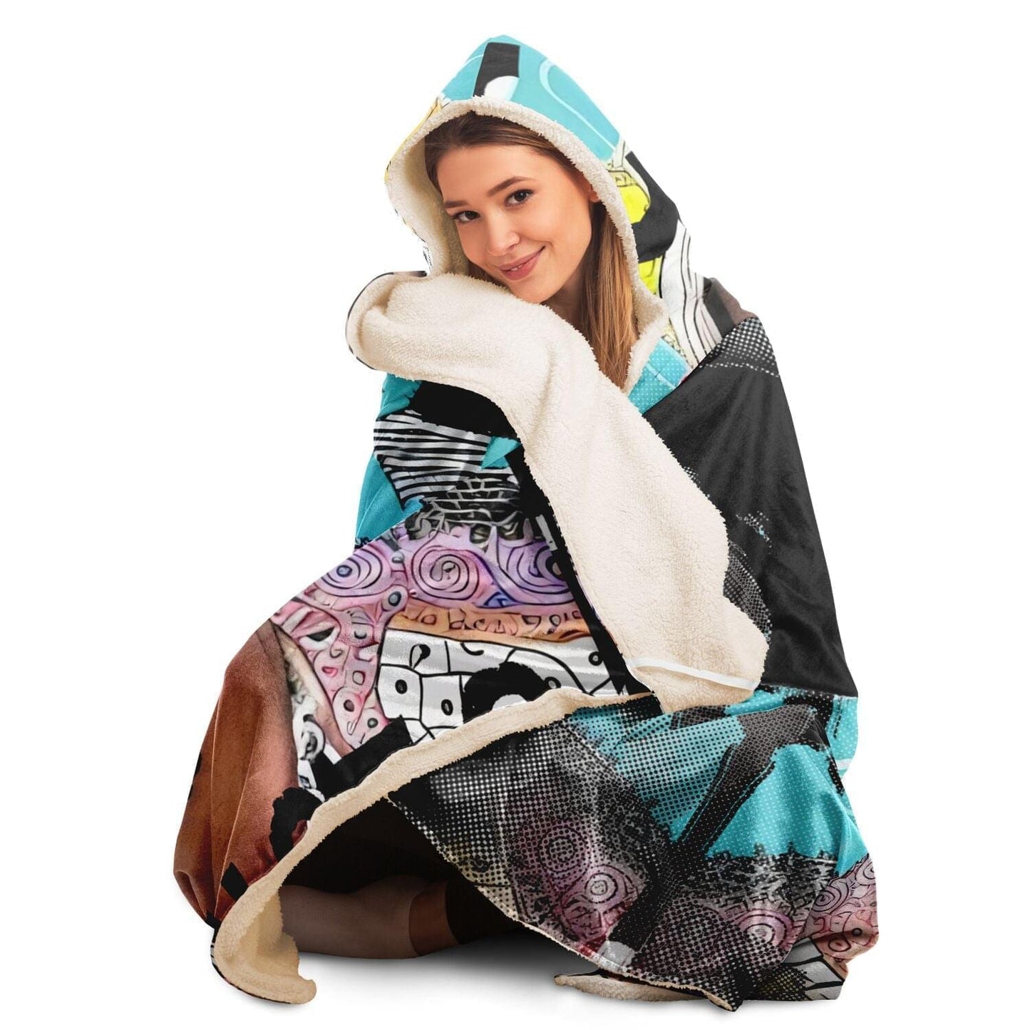 Notorious B.i.g Drawing Cosy Hooded Blanket HOO-DESIGN.SHOP