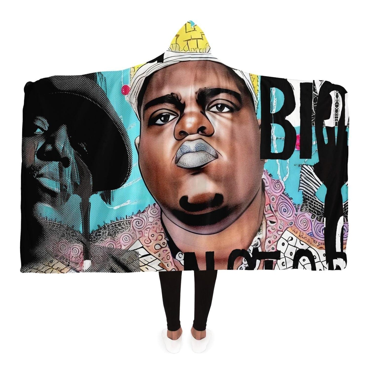 Notorious B.i.g Drawing Cosy Hooded Blanket HOO-DESIGN.SHOP