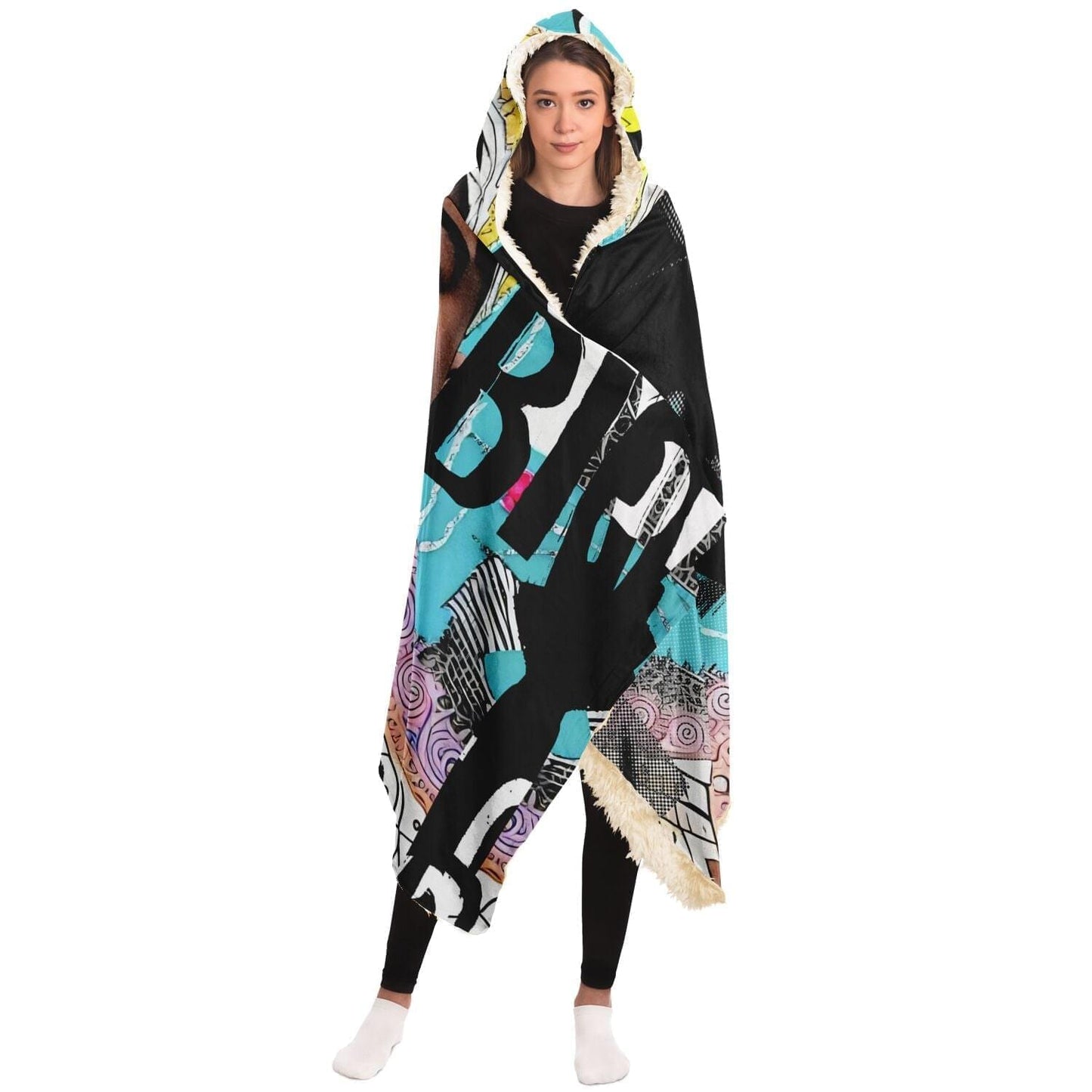 Notorious B.i.g Drawing Cosy Hooded Blanket HOO-DESIGN.SHOP