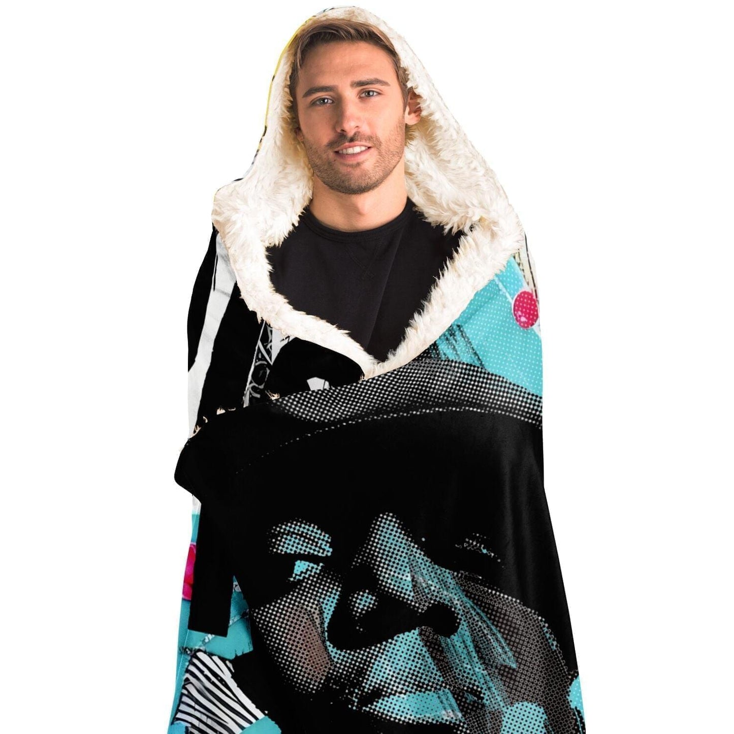 Notorious B.i.g Drawing Cosy Hooded Blanket HOO-DESIGN.SHOP