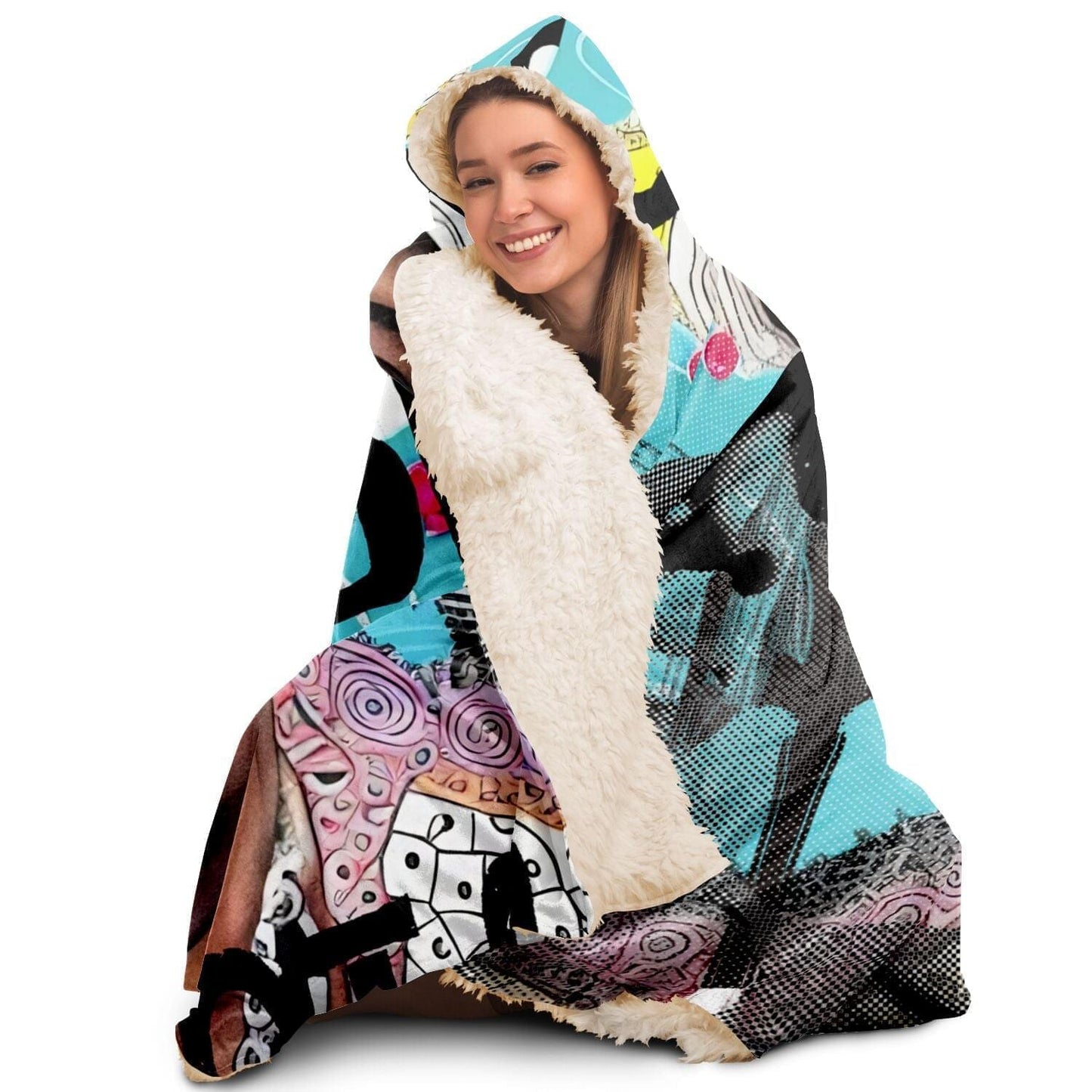 Notorious B.i.g Drawing Cosy Hooded Blanket HOO-DESIGN.SHOP