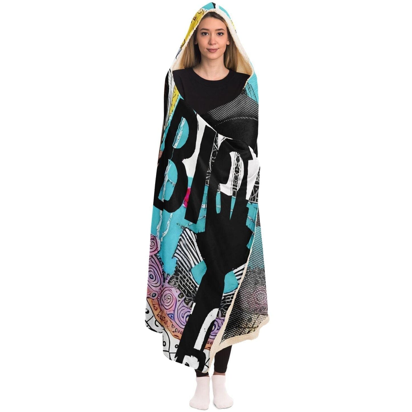 Notorious B.i.g Drawing Cosy Hooded Blanket HOO-DESIGN.SHOP