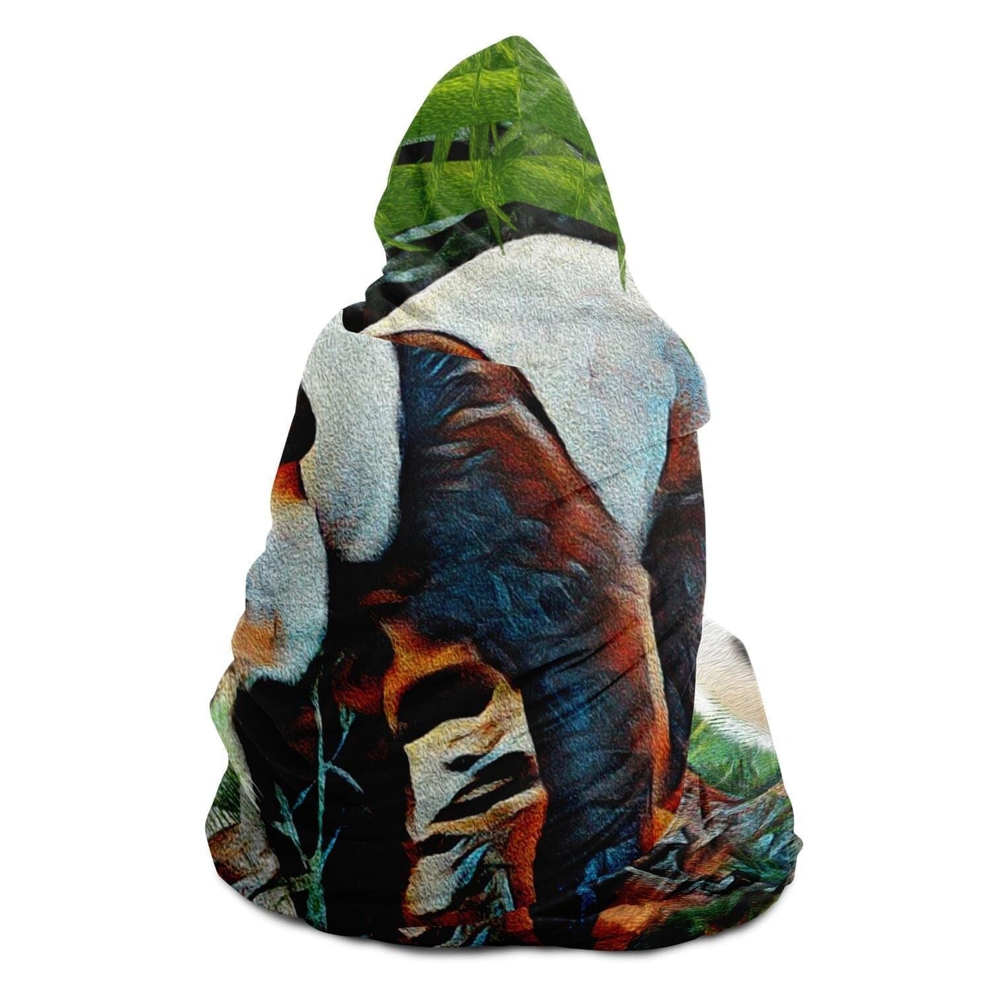 Panda Drawing Print Hooded Blanket Gift Idea HOO-DESIGN.SHOP