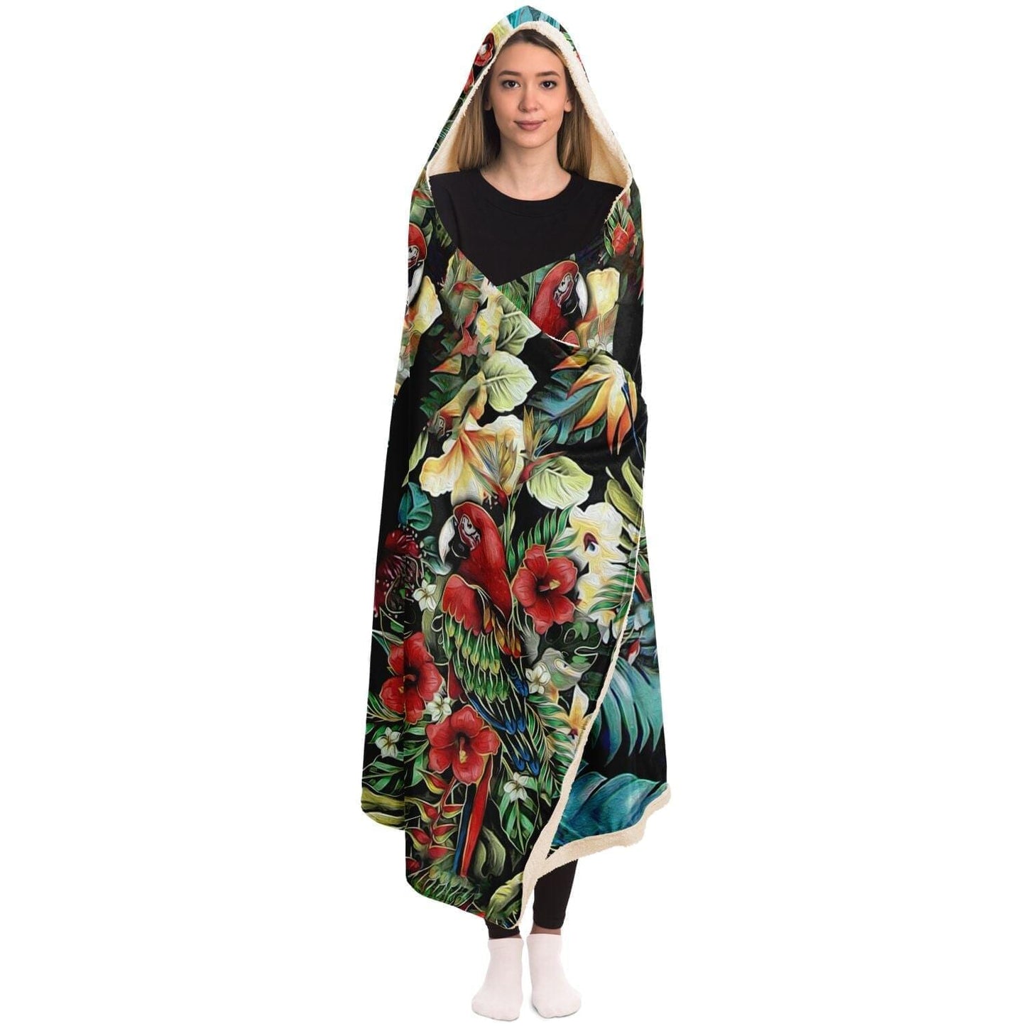 Parrot Drawing Print Hoodie Blanket Gift Idea HOO-DESIGN.SHOP