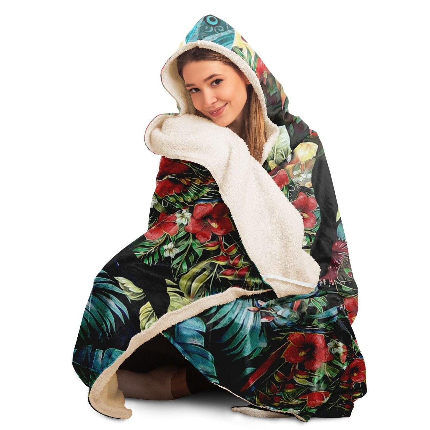 Parrot Drawing Print Hoodie Blanket Gift Idea HOO-DESIGN.SHOP