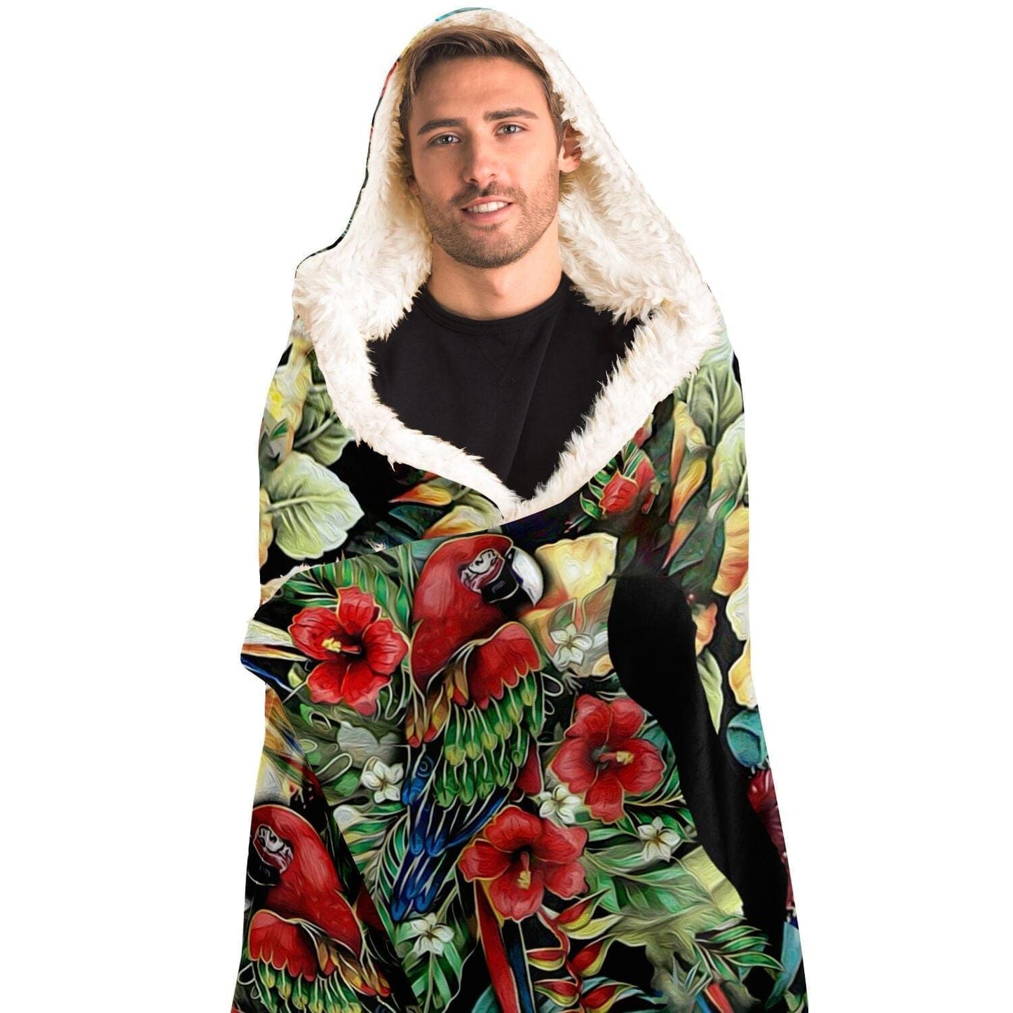 Parrot Drawing Print Hoodie Blanket Gift Idea HOO-DESIGN.SHOP