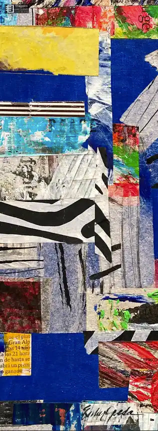 Pure Silk Scarf PEACE paper collage